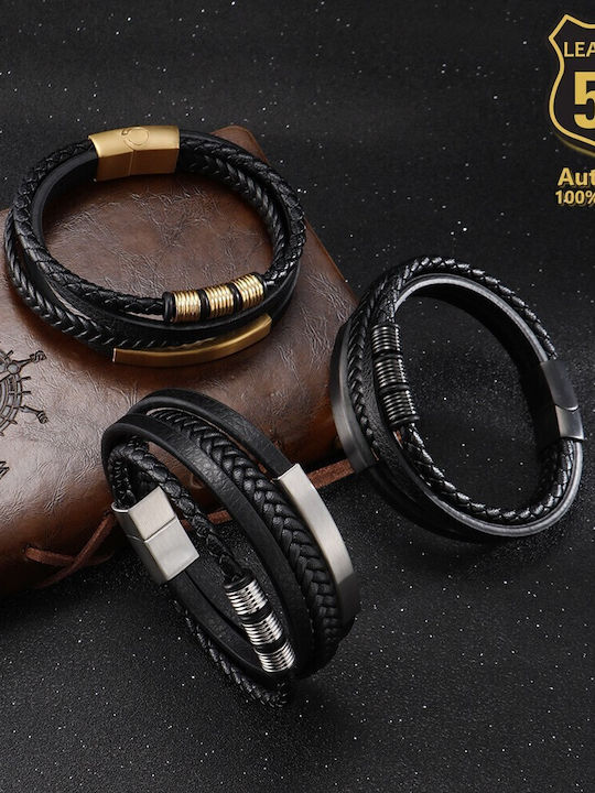 Leather 55 Ανδρικό Βραχιόλι από Δέρμα