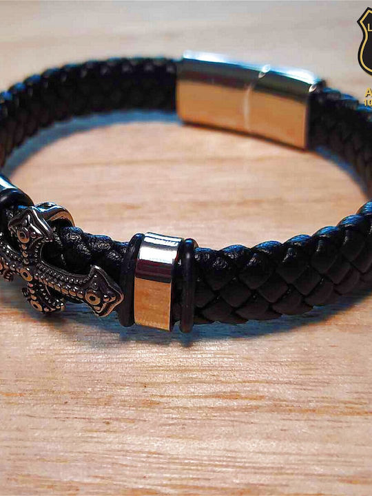 Leather 55 Ανδρικό Βραχιόλι από Δέρμα