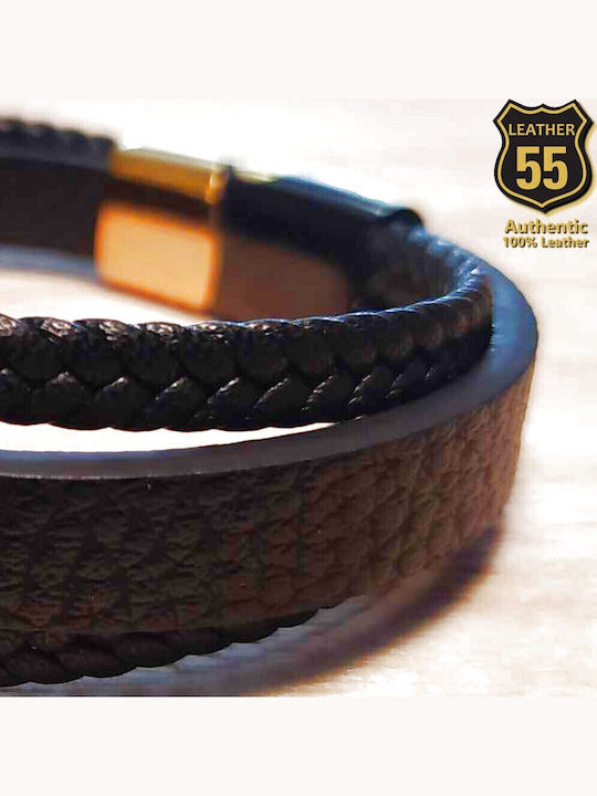Leather 55 Ανδρικό Βραχιόλι από Δέρμα