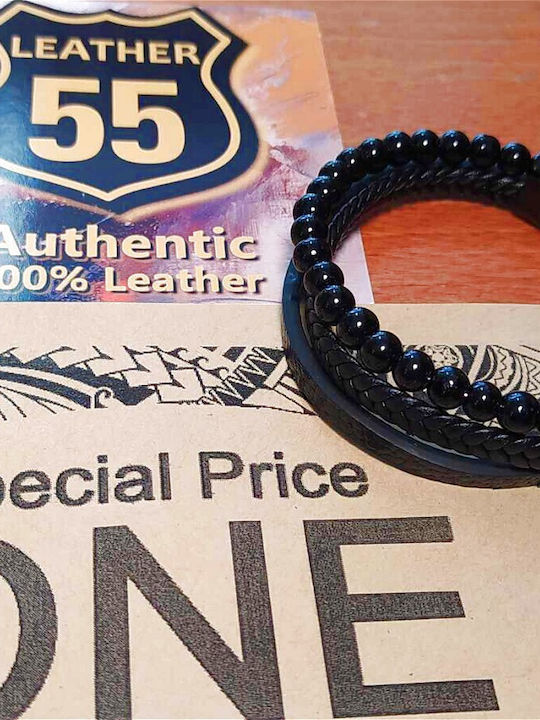 Leather 55 Ανδρικό Βραχιόλι από Δέρμα