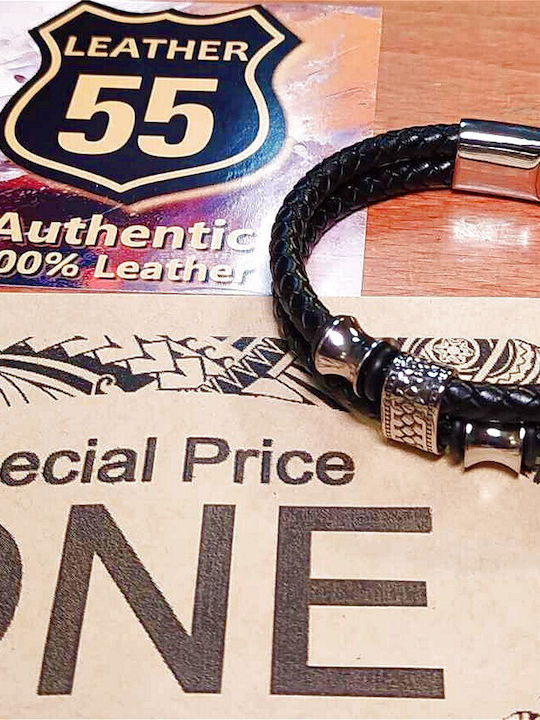 Leather 55 Ανδρικό Βραχιόλι από Δέρμα