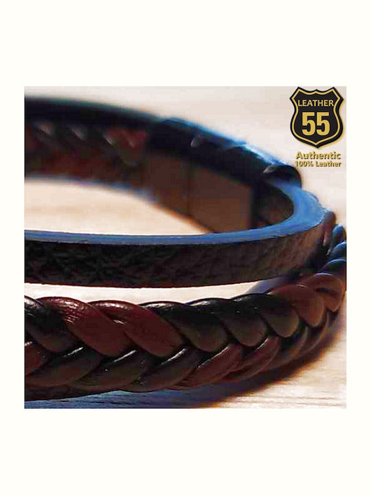 Leather 55 Ανδρικό Βραχιόλι από Δέρμα