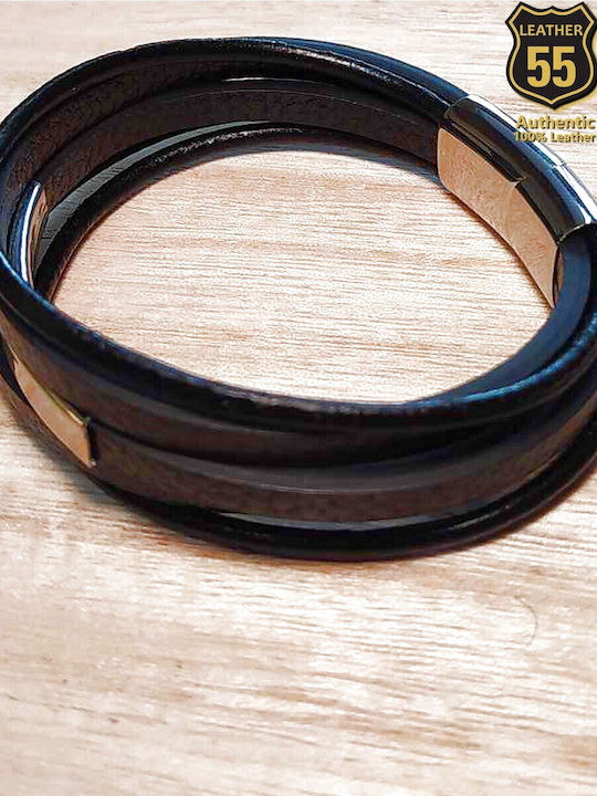 Leather 55 Ανδρικό Βραχιόλι από Δέρμα