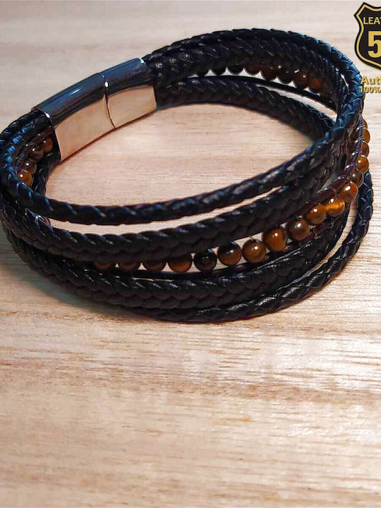 Leather 55 Ανδρικό Βραχιόλι από Δέρμα