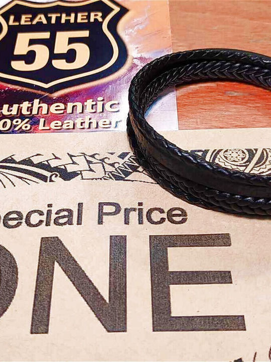 Leather 55 Ανδρικό Βραχιόλι από Δέρμα