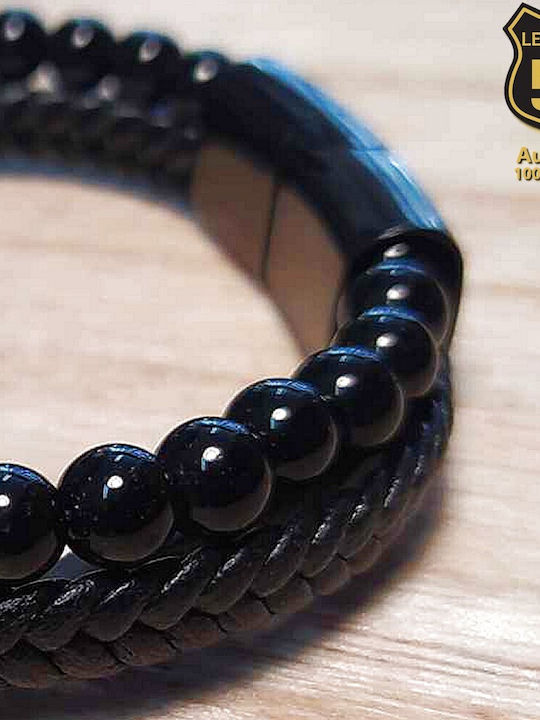 Leather 55 Ανδρικό Βραχιόλι από Δέρμα