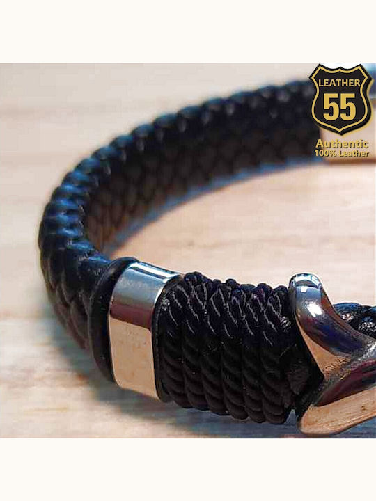 Leather 55 Ανδρικό Βραχιόλι από Δέρμα