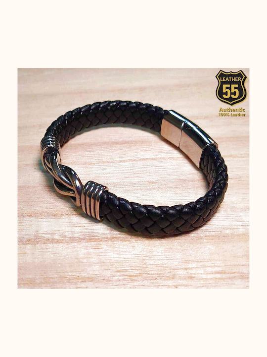 Leather 55 Ανδρικό Βραχιόλι από Δέρμα