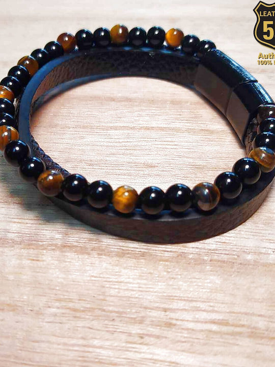Leather 55 Ανδρικό Βραχιόλι από Δέρμα