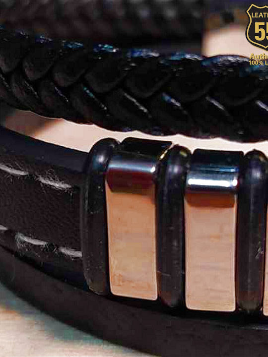 Leather 55 Ανδρικό Βραχιόλι από Δέρμα