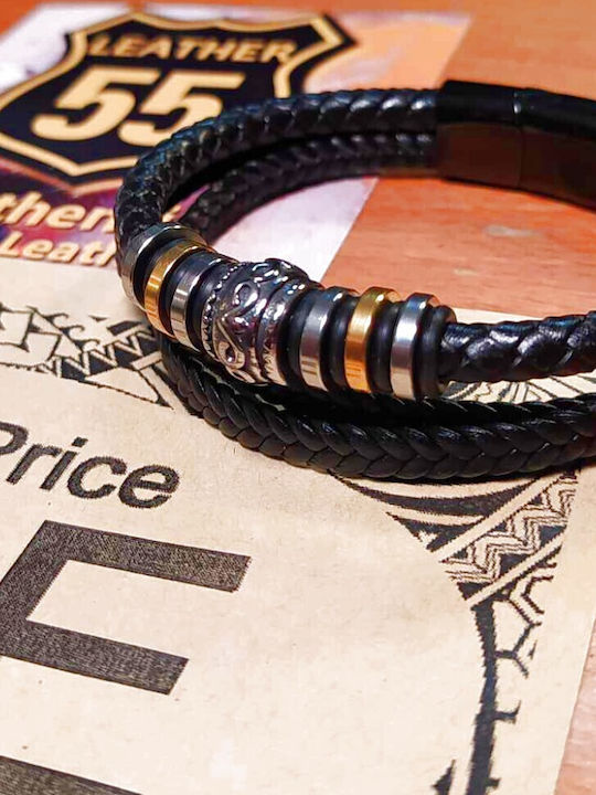 Leather 55 Ανδρικό Βραχιόλι από Δέρμα