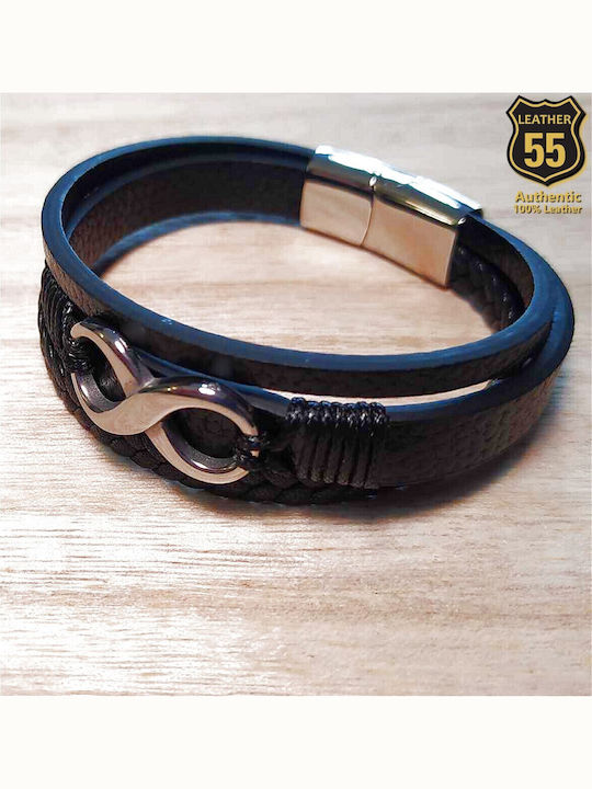 Leather 55 Ανδρικό Βραχιόλι από Δέρμα