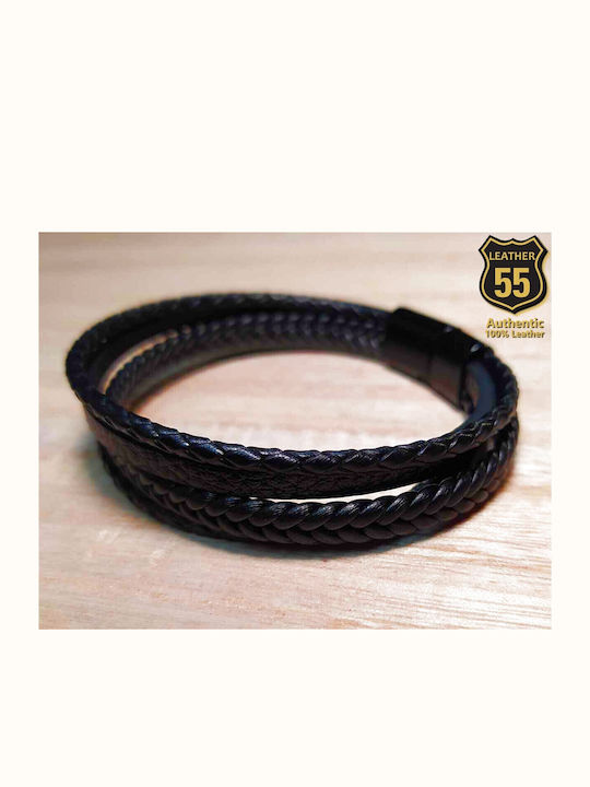 Leather 55 Ανδρικό Βραχιόλι από Δέρμα
