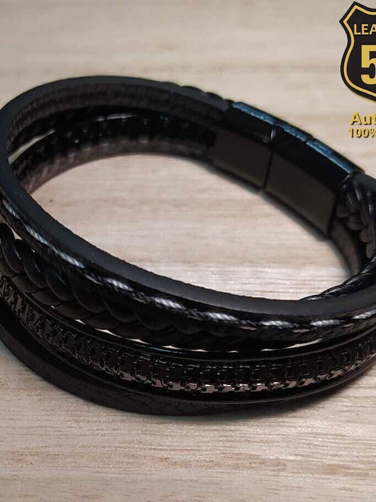 Leather 55 Ανδρικό Βραχιόλι από Δέρμα