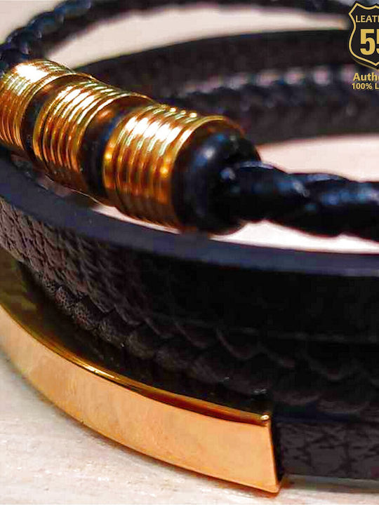 Leather 55 Ανδρικό Βραχιόλι από Δέρμα