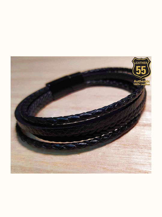 Leather 55 Ανδρικό Βραχιόλι από Δέρμα