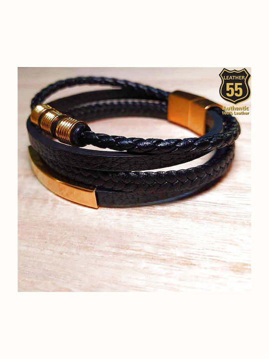Leather 55 Ανδρικό Βραχιόλι από Δέρμα