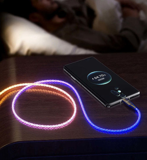 Awei Braided USB 2.0 Cable USB-C Male - USB-A 66W PD Multicolour 1m 887868