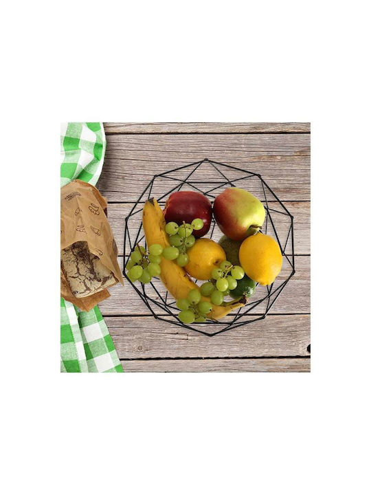 ikonka Obstschale Metallisch Schwarz 26x26x14cm