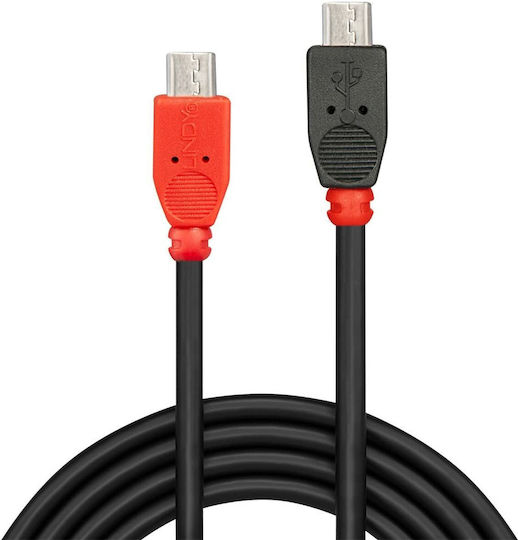 Lindy Regular USB 2.0 to micro USB Cable Μαύρο 0.5m (31758)