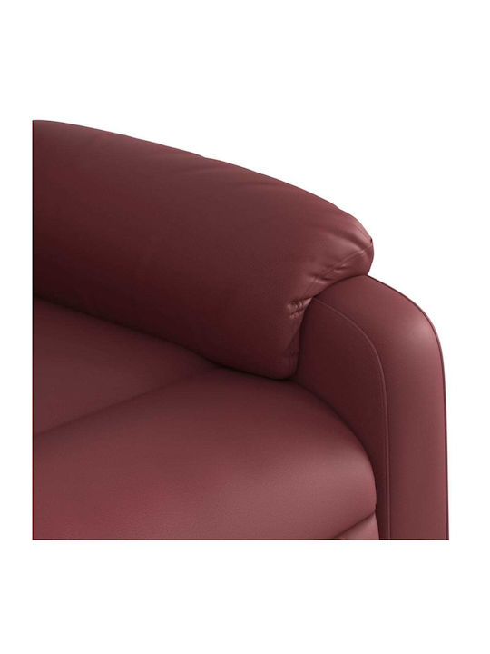 Relax Armchair with Footstool from Leatherette Bordeaux 77x95x99cm