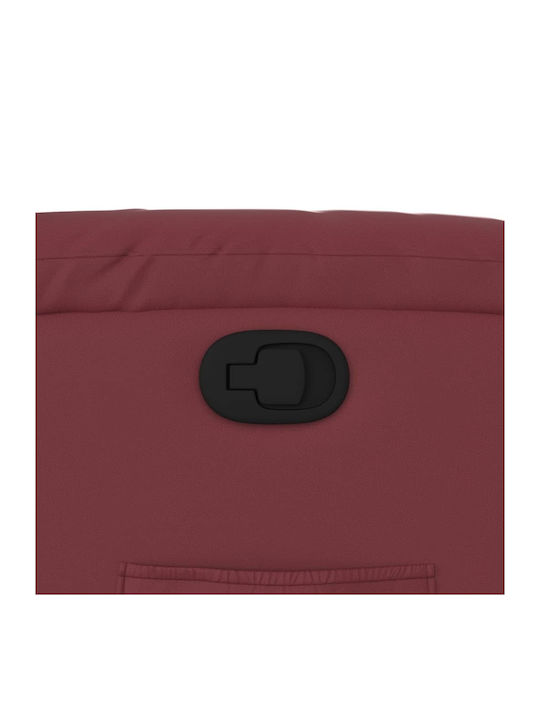 Relax Armchair with Footstool from Leatherette Bordeaux 77x95x99cm