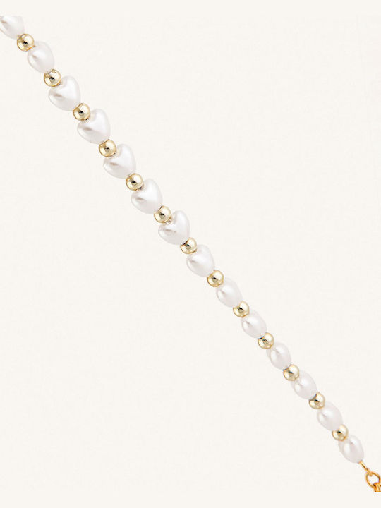 StanStefan Bracelet Chain made of Steel Gold Plated with Pearls