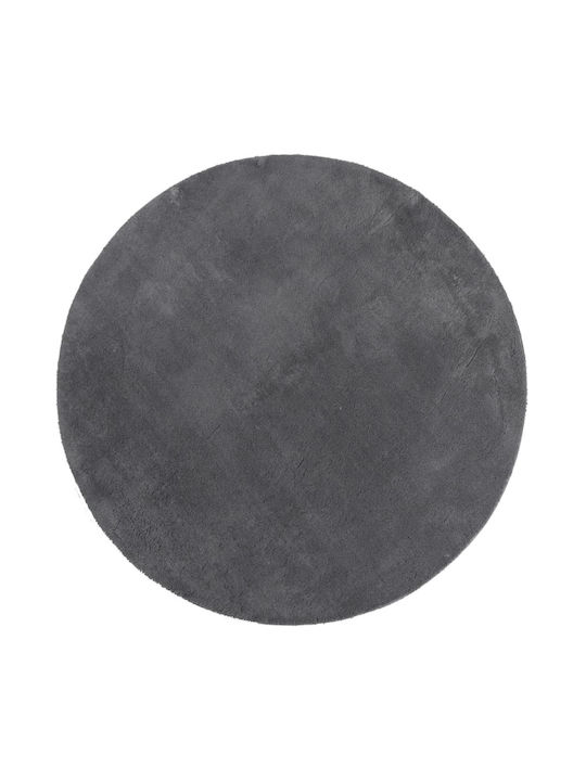 vidaXL Anti-slip Rug Round Charcoal