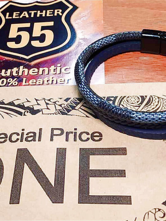 Leather 55 Ανδρικό Βραχιόλι από Δέρμα