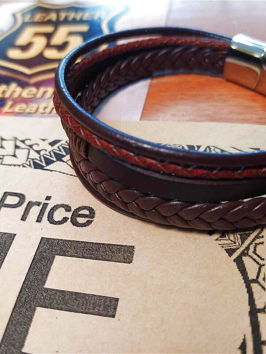 Leather 55 Ανδρικό Βραχιόλι από Δέρμα