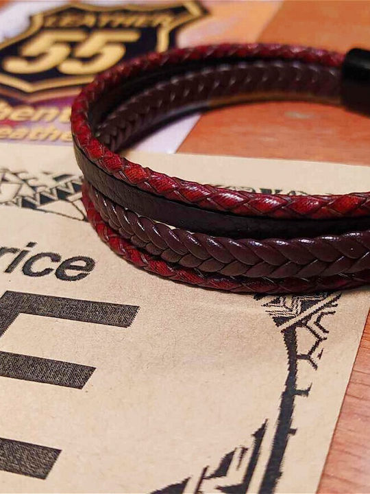 Leather 55 Ανδρικό Βραχιόλι από Δέρμα