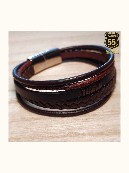 Leather 55 Ανδρικό Βραχιόλι από Δέρμα