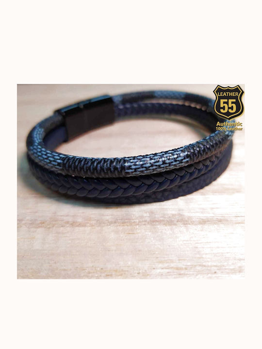 Leather 55 Ανδρικό Βραχιόλι από Δέρμα