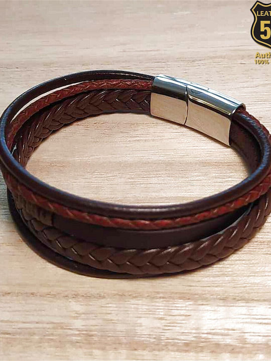 Leather 55 Ανδρικό Βραχιόλι από Δέρμα