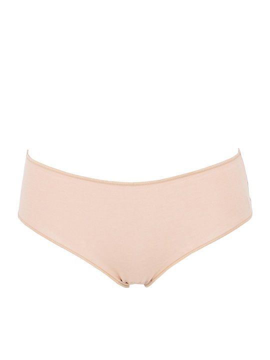 Midi Βαμβακερά Γυναικεία Slip 3Pack Μπεζ