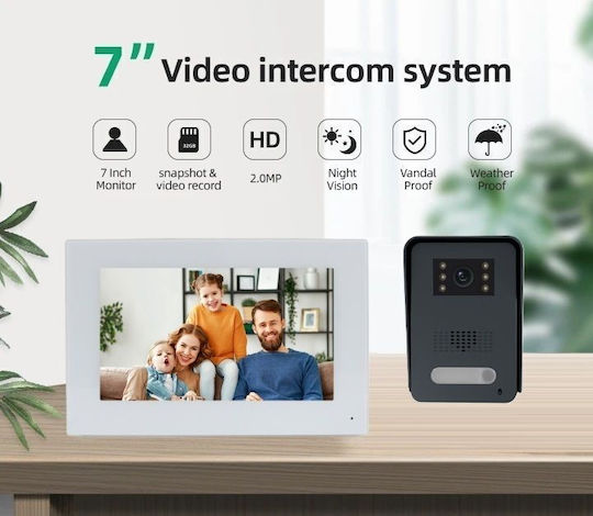 Joytimer Wireless Video Intercom Set Wi-Fi White