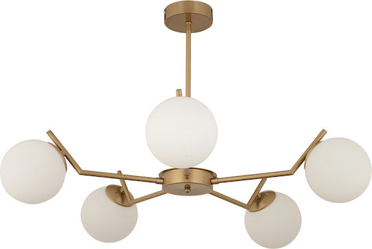 ArteLibre Crater Pendant Light Gold for 6 Bulbs E27 80x41cm