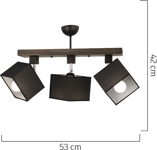 ArteLibre Pictor Pendant Light Black with Socket E27 53x42cm