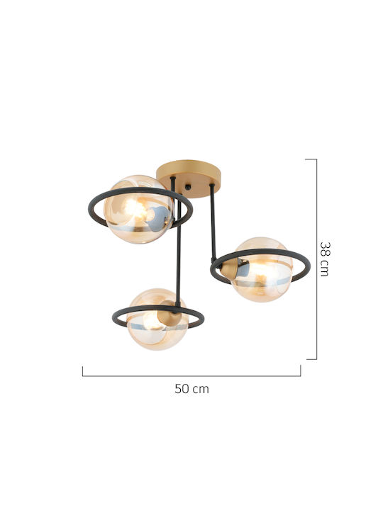ArteLibre Caelum Pendant Light Black with Socket E27 50x38cm