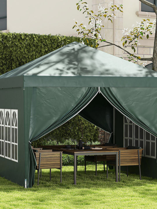 Outsunny Κιόσκι Κήπου Gazebo Πράσινο 3x3m