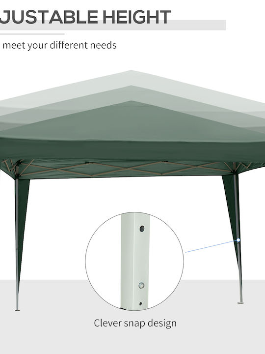 Outsunny Κιόσκι Κήπου Gazebo Πράσινο 3x3m