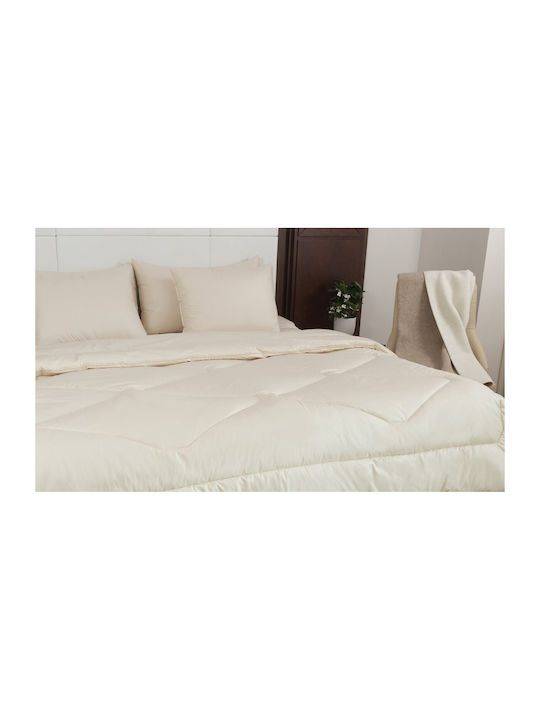 Valeria Home Pătură Dublă Lână 200x220 cm Ecru 450 GSM