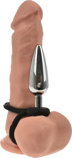 Kinksters Ring Cock with Anal Plug Silver 3126-0027