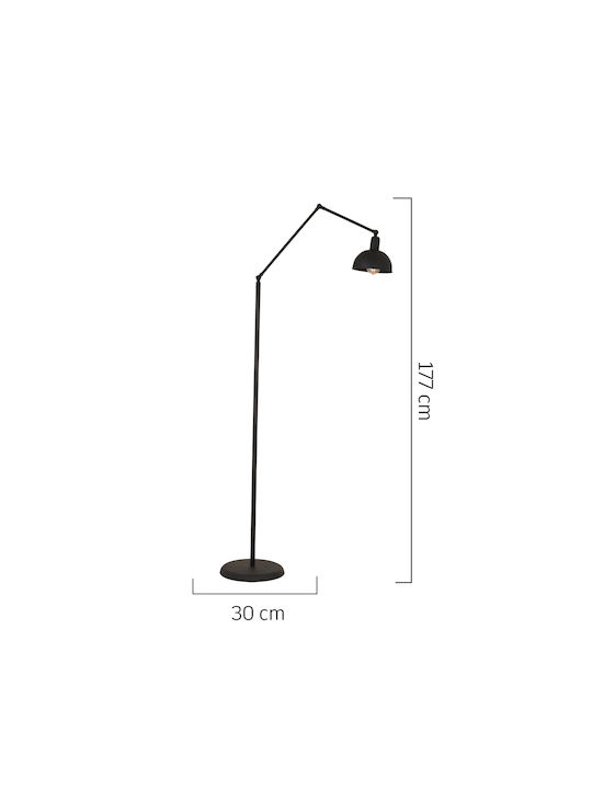 ArteLibre Gemini Floor Lamp H177xW30cm. with Socket for Bulb E27 Black