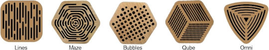 Alpha Acoustiki Hexa Wood Schallabsorbierendes Paneel (6Stück) 50mm in Braun Farbe