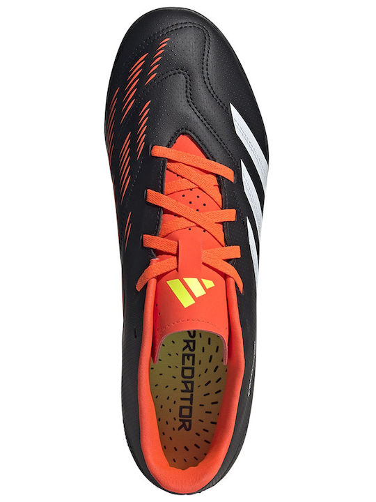 adidas Predator Club Football Shoes with Molded Cleats Core Black / Cloud White / Solar Red