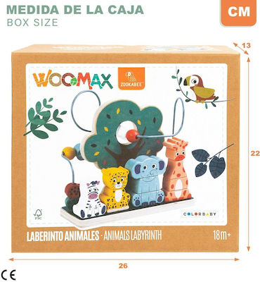 Woomax Maze Animals Labyrinth (6 Pack) made of Wood for 18++ Months