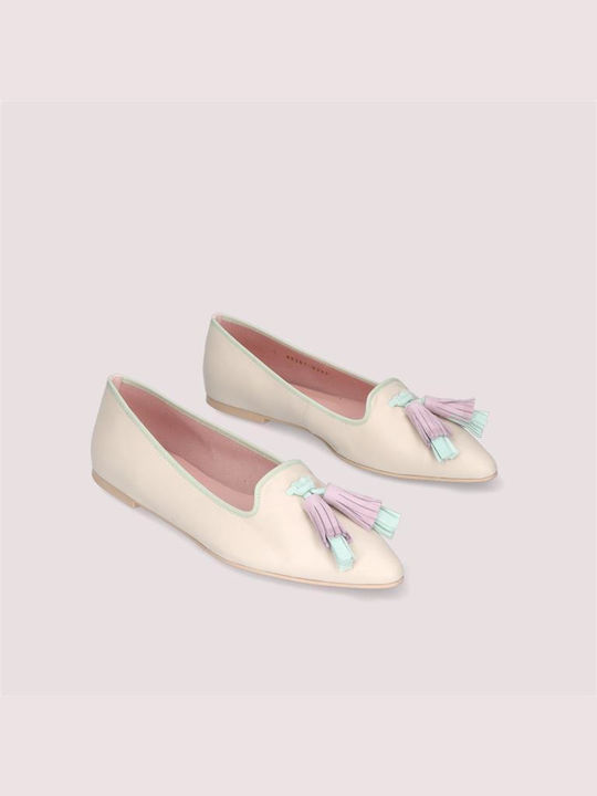 Pretty Ballerinas Piele Pointy Ballerinas Bej