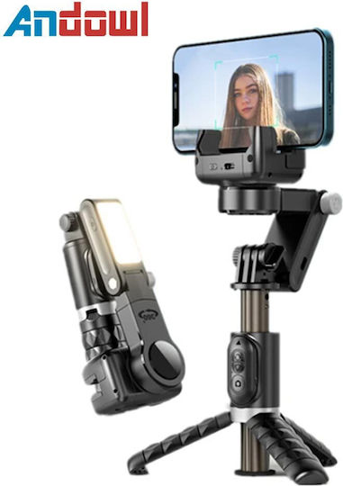 Andowl Q18 Selfie Stick Τρίποδο Κινητού Bluetooth με Φωτισμό Μαύρο