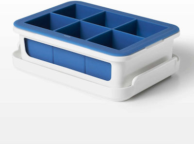 OXO Silicone Ice Cube Tray 6 Slots with Lid Blue 11154200